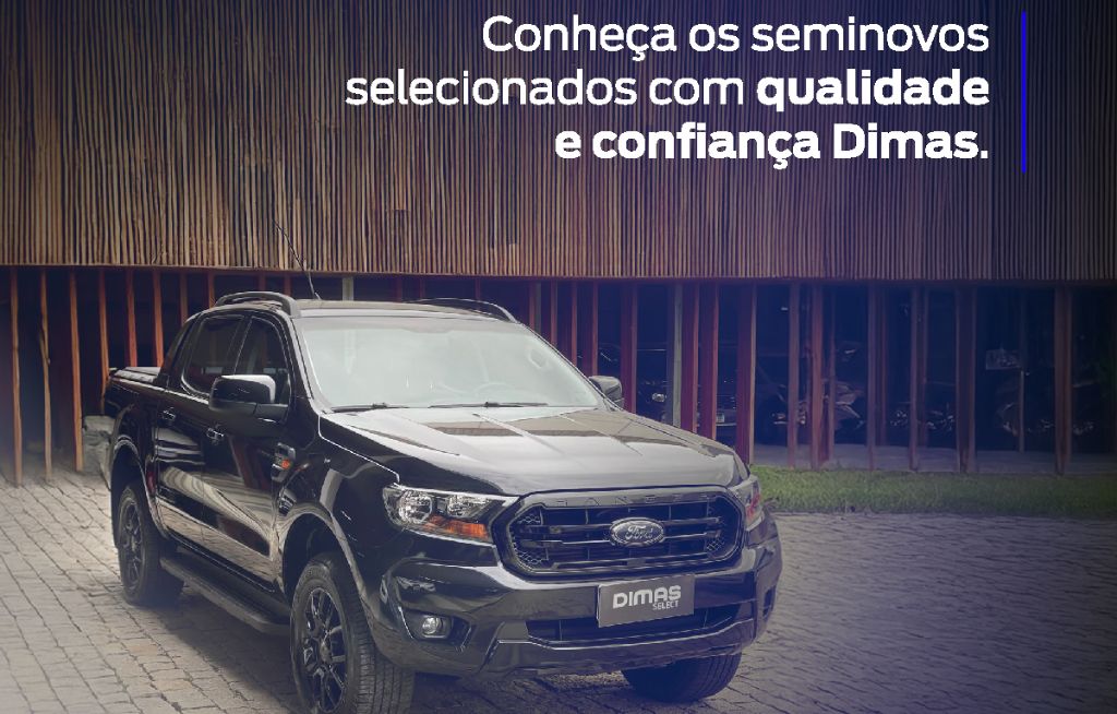 Ford Ranger Black com placa Ford Dimas
