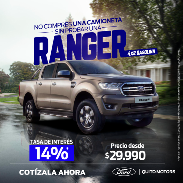 Ford Ranger 4x2 Gasolina Tasa de interés 14%