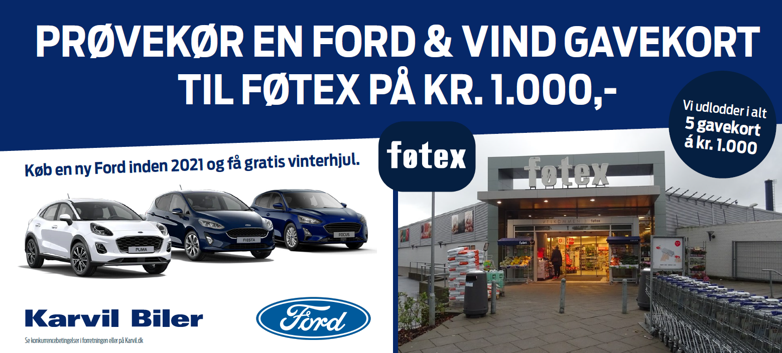 Prøvekør en Ford i Middelfart og vind gavekort til Føtex