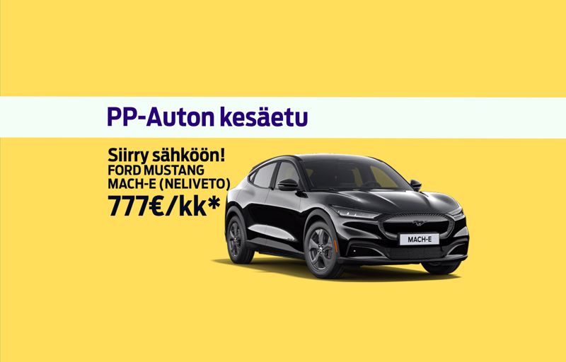 Täyssähköinen Mustang Mach-E 777€/kk