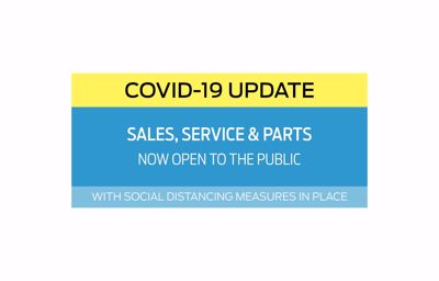 Sales, Service & Parts Departments reopening