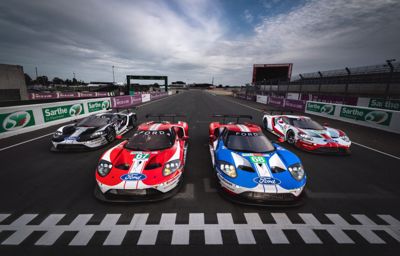 Vijf Ford GT’s zijn klaar voor het gevecht onder de merken op Le Mans