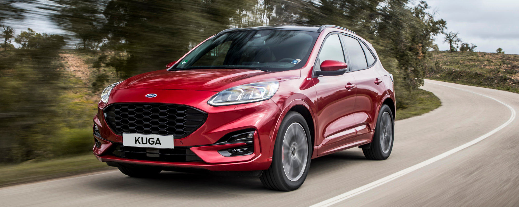 Rød Ford Kuga ST-Line