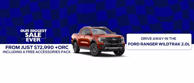 Drive away in the Ford Ranger Wildtrak 2.0L